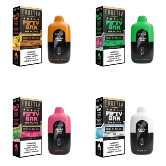 FIFTY BAR X FRUITIA 20000 PUFFS DISPOSABLE 5/PK (TX COMPLIANT)