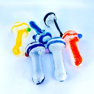 Fritted Color Spoon Handpipe - 4 Inch - Glow In The Dark - Assorted Colors - Price Per Piece - HPSO1