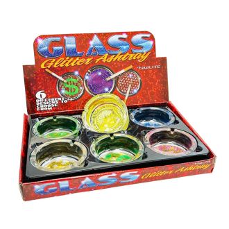 Glass Glitter Ashtray
