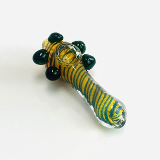Handpipe 4" Inch - Gold Fume With Dots Head - 120gm