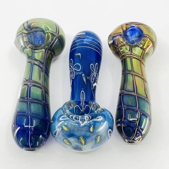Handpipe 4" Inch - Gold Fancy (100gm) Iridescent - Assorted - Price Per Piece