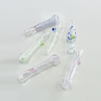 Mini Glass Handpipe - Chillum Oh Slime - 6 Counts Per Pack - Assorted Colors