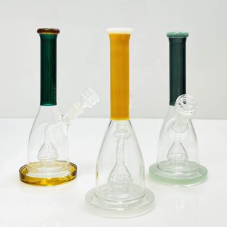 Waterpipe 10" Inch Bell Vase, Tube Color With Showerhead Perc - Assorted Color - Price Per Piece