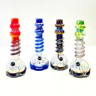Glass Waterpipe 11 Inch - Ray-K-85 - Assorted Colors - Price Per Piece - WPRT42