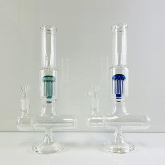 Waterpipe 11" Inch - Percolator Inline - 9 Arm Tree Perc - Assorted - Price Per Piece