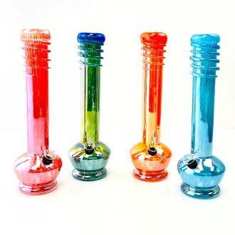 Glass Waterpipe 14 Inch - Ray-K-114 - Assorted Colors - Price Per Piece - WPRT50