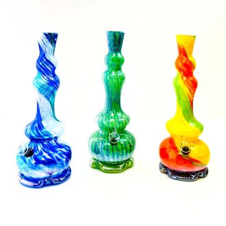 Glass Waterpipe 14 Inch - Ray-K-121 - Assorted Colors - Price Per Piece - WPRT53
