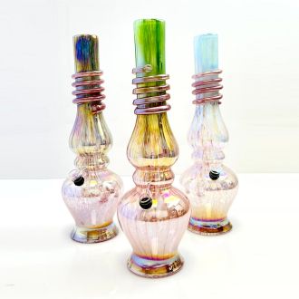 Glass Waterpipe 16 Inch - Ray-K-137 - Assorted Colors - Price Per Piece - WPRT58