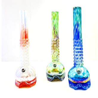 Glass Waterpipe 16 Inch - Ray-K-140 - Assorted Colors - Price Per Piece - WPRT59