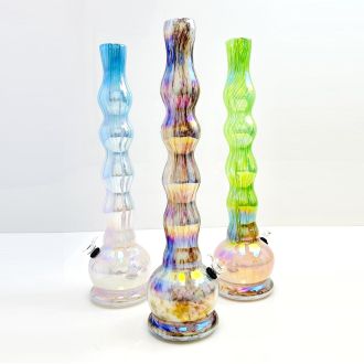 Glass Waterpipe 18 Inch - Ray-K-145 - Assorted Colors - Price Per Piece - WPRT61