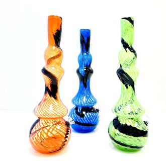 Glass Waterpipe 18 Inch - Ray-K-147 - Assorted Colors - Price Per Piece - WPRT62