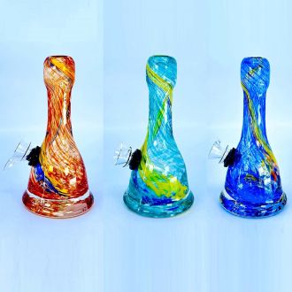 Glass Waterpipe 6 Inch - Ray-K-10 - Assorted Colors - Price Per Piece - WPRT10