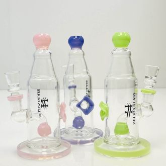 Waterpipe 7" Inch - Helios Glass - Bottle Style With Ball Perc - Price Per Piece