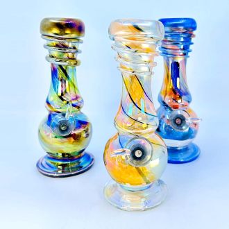 Glass Waterpipe 8 Inch - Ray-K-25 - Assorted Colors - Price Per Piece - WPRT20