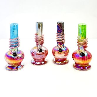 Glass Waterpipe 8 Inch - Ray-K-51 - Assorted Colors - Price Per Piece - WPRT23