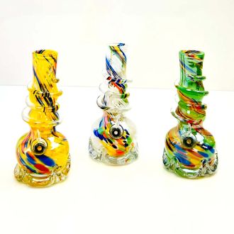 Glass Waterpipe 8 Inch - Ray-K-54 - Assorted Colors - Price Per Piece - WPRT25