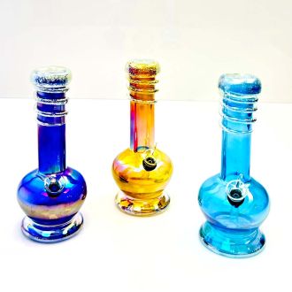 Glass Waterpipe 9 Inch - Ray-K-52 - Assorted Colors - Price Per Piece - WPRT24
