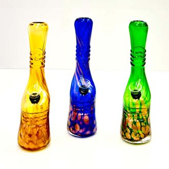 Glass Waterpipe 9 Inch - Ray-K-56 - Assorted Colors - Price Per Piece - WPRT26