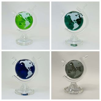 Globe Waterpipe With Showerhead Perc - 8 Inch - WPFC8 - Assorted Colors - Price Per Piece