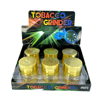 Gold Design Tobacco Grinder 52mm - 4 Parts - GR188-52