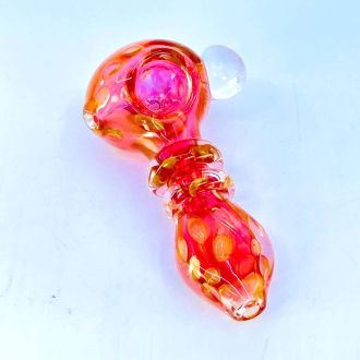 Gold Fumed Flat Handpipe - 4 Inch - Mouthpiece - Assorted Colors - HPMS80