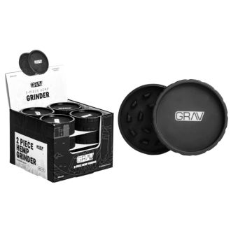GRAV® HEMP PLASTIC 2-PIECE GRINDER COUNTERTOP POP DISPLAY - 16 PACK