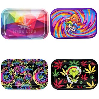 Green Line Metal Rolling Tray - Medium - 11 x 7.5 Inch