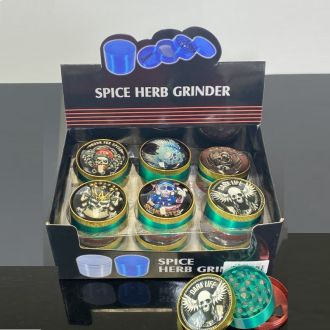 Grinder Metal With Acrylic Top - 50mm - 3 Parts - Assorted - Price Per Piece