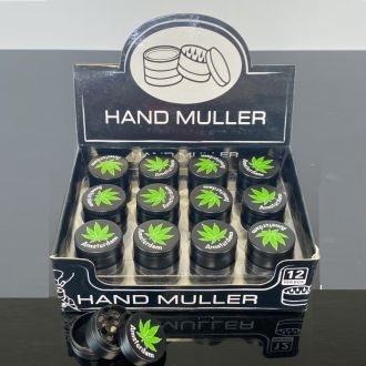Grinder Mini Amsterdam Leaf Design - 25mm - 3 Parts - Price Per Piece