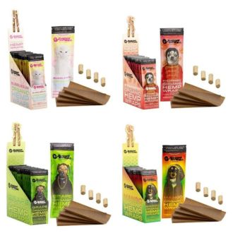 GROLLZ PRE-ROLLED HEMP WRAPS W/FILTER 2 PER PACK 15 PER PACK BOX