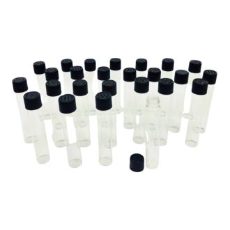 PRE-ROLL GLASS TUBE (PUSH DOWN TURN) 115X22cm 25pk BLACK/CLEAR