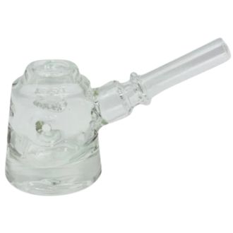 HANDPIPE 4.3" HEAVY GLASS W/SCREEN BOWL CLEAR