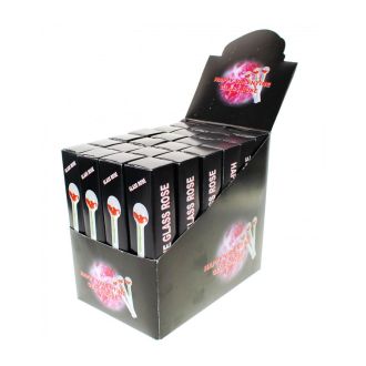 Happy Valentine - 4 Inch Glass Rose - 24 Pieces Per Box