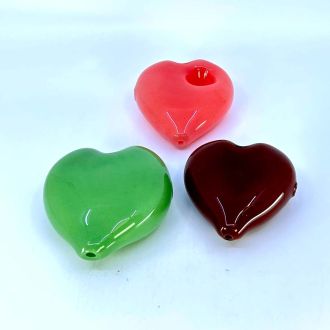 Heart Shape Handpipe - 3 Inch - Assorted Colors - Price Per Piece - HPMS93