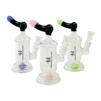 Helios - Glass Waterpipe - 7 Inch - Straight With Showerhead Perc - WPTG101