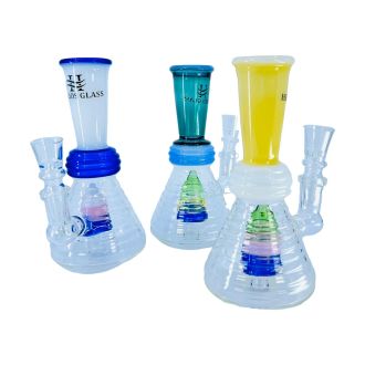 Helios - Glass Waterpipe - 7 Inch - Twist Beaker With Hive Showerhead Perc - WPTG99