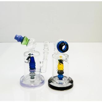 Waterpipe 7" Inch - Helios Glass - Telescope With Hive Showerhead Perc - Price Per Piece