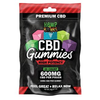 Hemp Bomb Cbd Gummies High Potency 600 mg 20 Count Per Bag Red