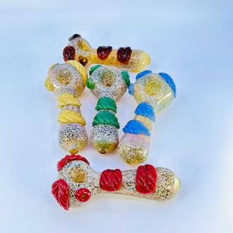 HPMS65 - 4 Inch Handpipe - With Leaf Design - Assorted - Price Per Piece