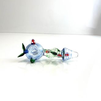 Hpna112 Handpipe  - 9" In Size -  Color Fumed With Horn Fancy