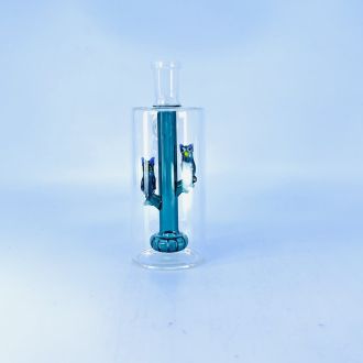 Ash Catcher 45 Degree 14 Female - 14 Male With Showerhead and Double Owl Perc - Lake Green