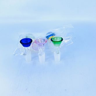 Bowl - 14mm - Male With Handle - 6  Pieces Per Pack - Assorted Color