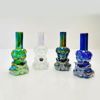 Glass Waterpipe 8 Inch - Ray-K-19 - Assorted Colors - Price Per Piece - WPRT17