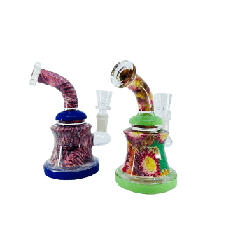 Bent Neck Waterpipe 6 Inch - Assorted Designs - Price Per Piece - WPSI17