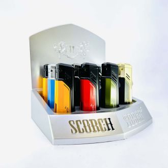 Scorch Torch With Cigar Punch See Thru Butane - 12 Piece Per Display - 61679-3T