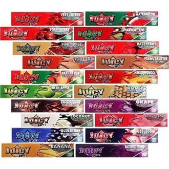 Juicy Jays 1.25 Inch Rolling Paper - 32 Leaves Per Pack - 24 Packs Per Box