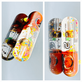 Sense Glass Capsule Handpipe With Glycerin Filled  - 4 Inch - Assorted - Price Per Piece