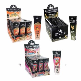 King Palm King Size Hemp Cones - 3 Counts Per Pack - 30 Packs Per Box