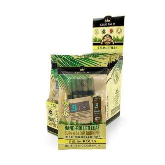 King Plam Slim Size Rollies Super Slow Burner - 5 Rollies Per Pack - 15 Packs Per Display