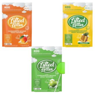 LIFTED LOLLIES BY +DG D9+CBD 150MG LOLLIPOPS 5/PK 